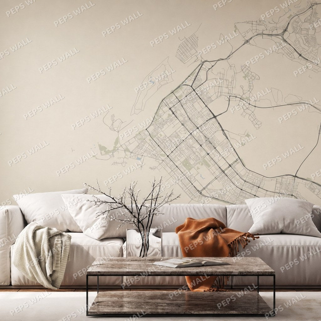 Abu Dhabi City Lines — world map wallpaper Dubai, Peps Wall