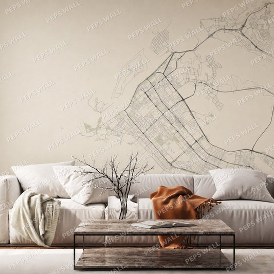 Abu Dhabi City Lines — world map wallpaper Dubai, Peps Wall