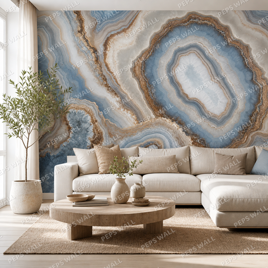 Agate Dream wallpaper in a Dubai living room - Peps Wall