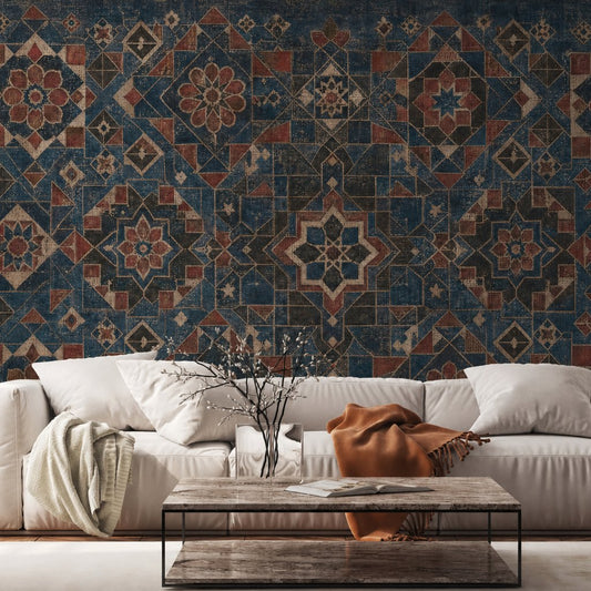 Ajrakh Nocturne — indian wallpaper Dubai, Peps Wall