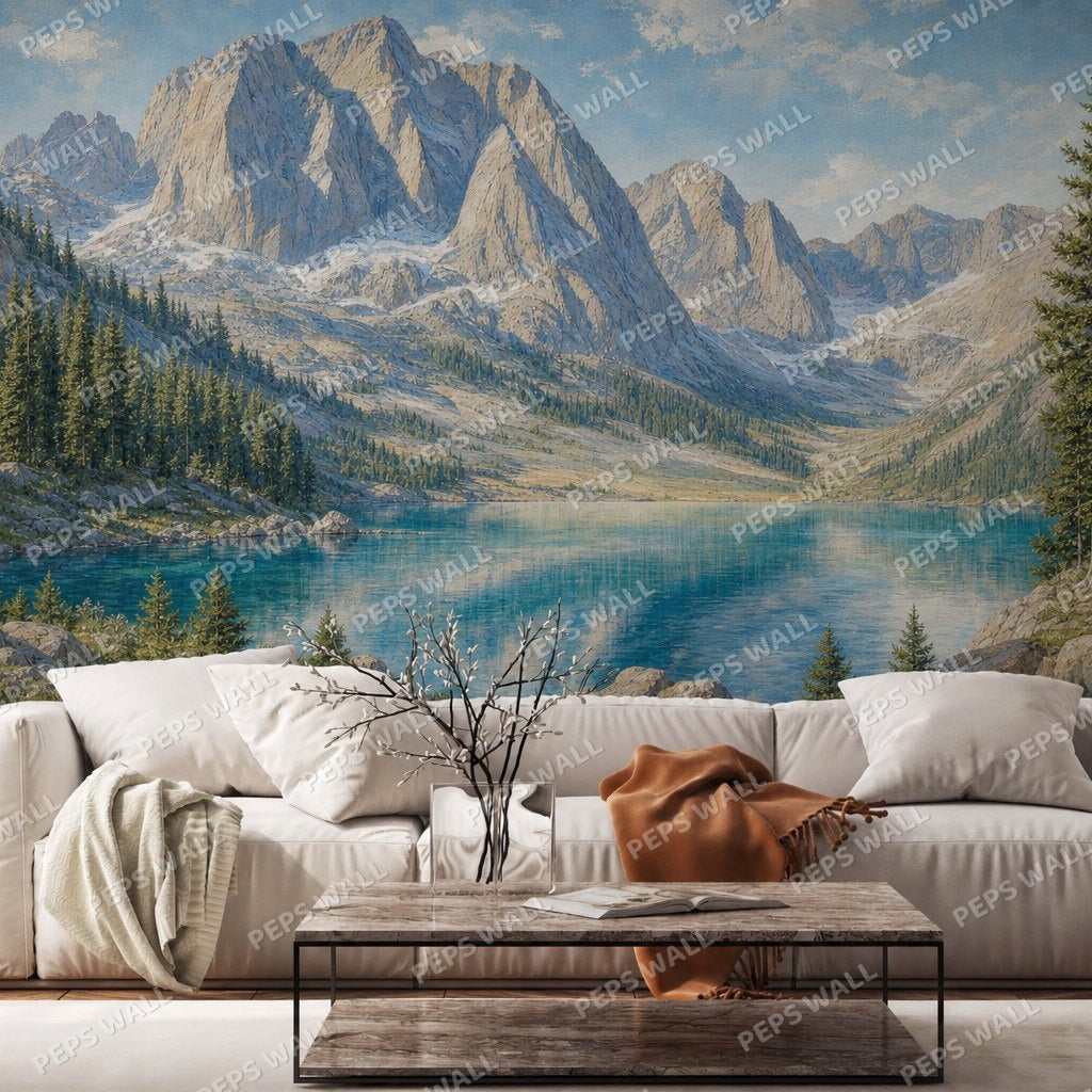 Alpine Lake — landscape wallpaper Dubai, Peps Wall