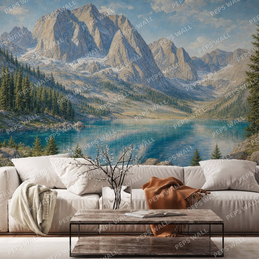 Alpine Lake — landscape wallpaper Dubai, Peps Wall