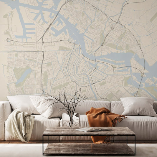 Amsterdam City Lines — world map wallpaper Dubai, Peps Wall
