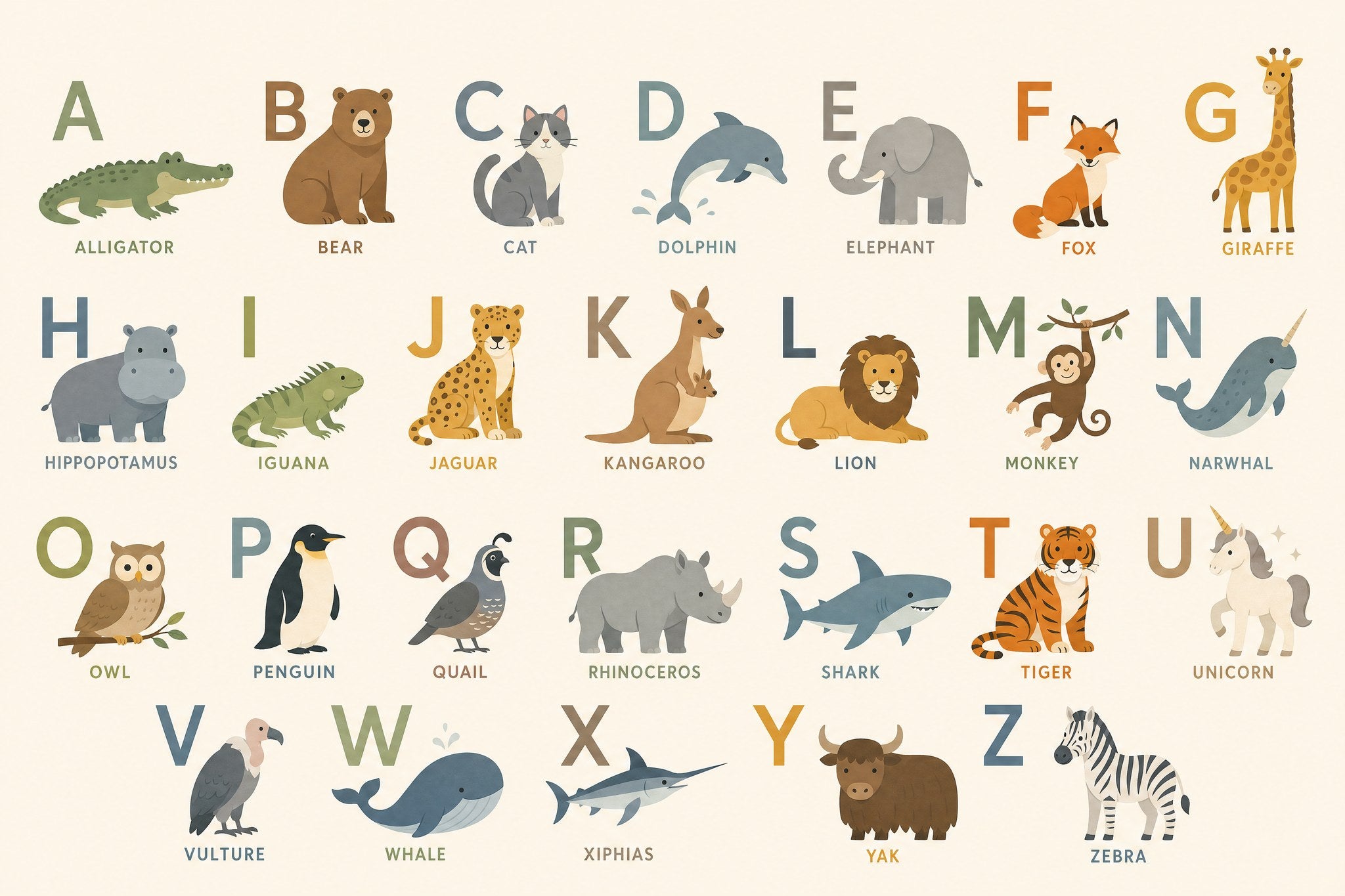 Animal Alphabet - Minimalist