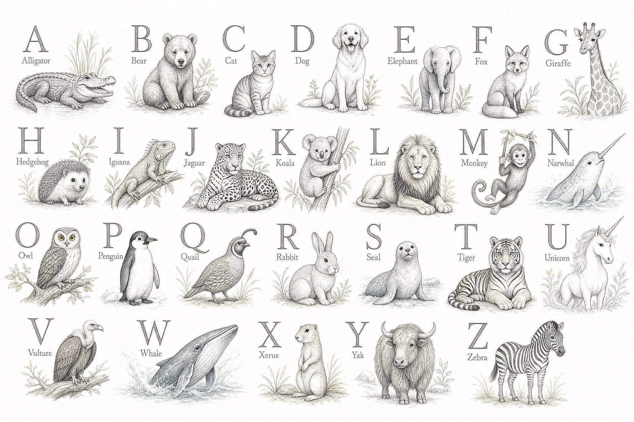 Animal Alphabet - Pencil
