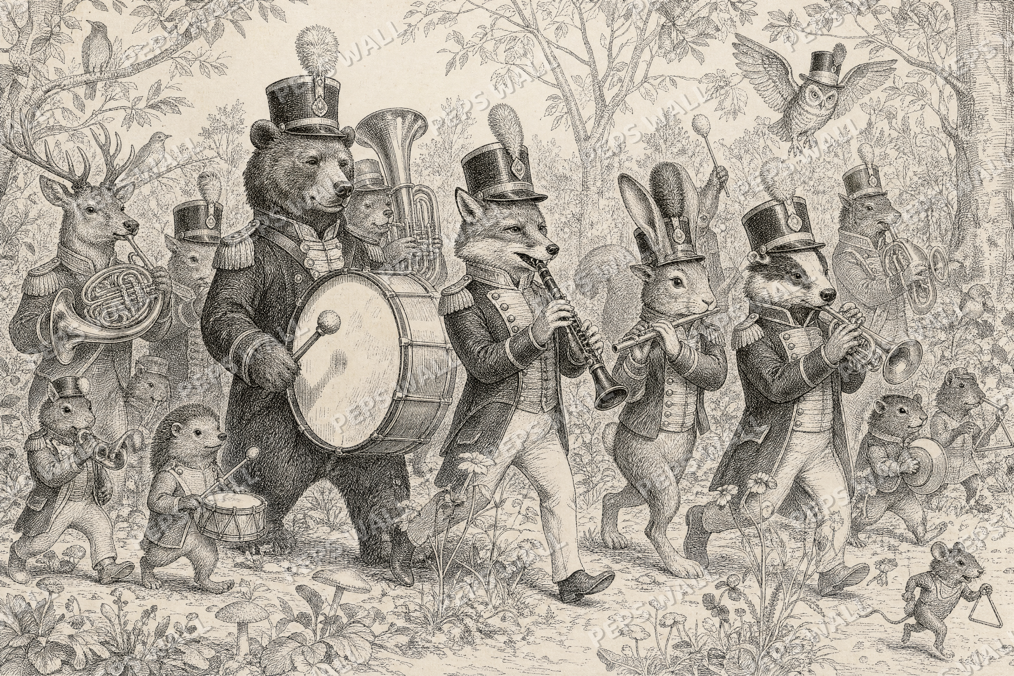The Marching Band - made-to-measure wall mural design by Peps Wall Dubai