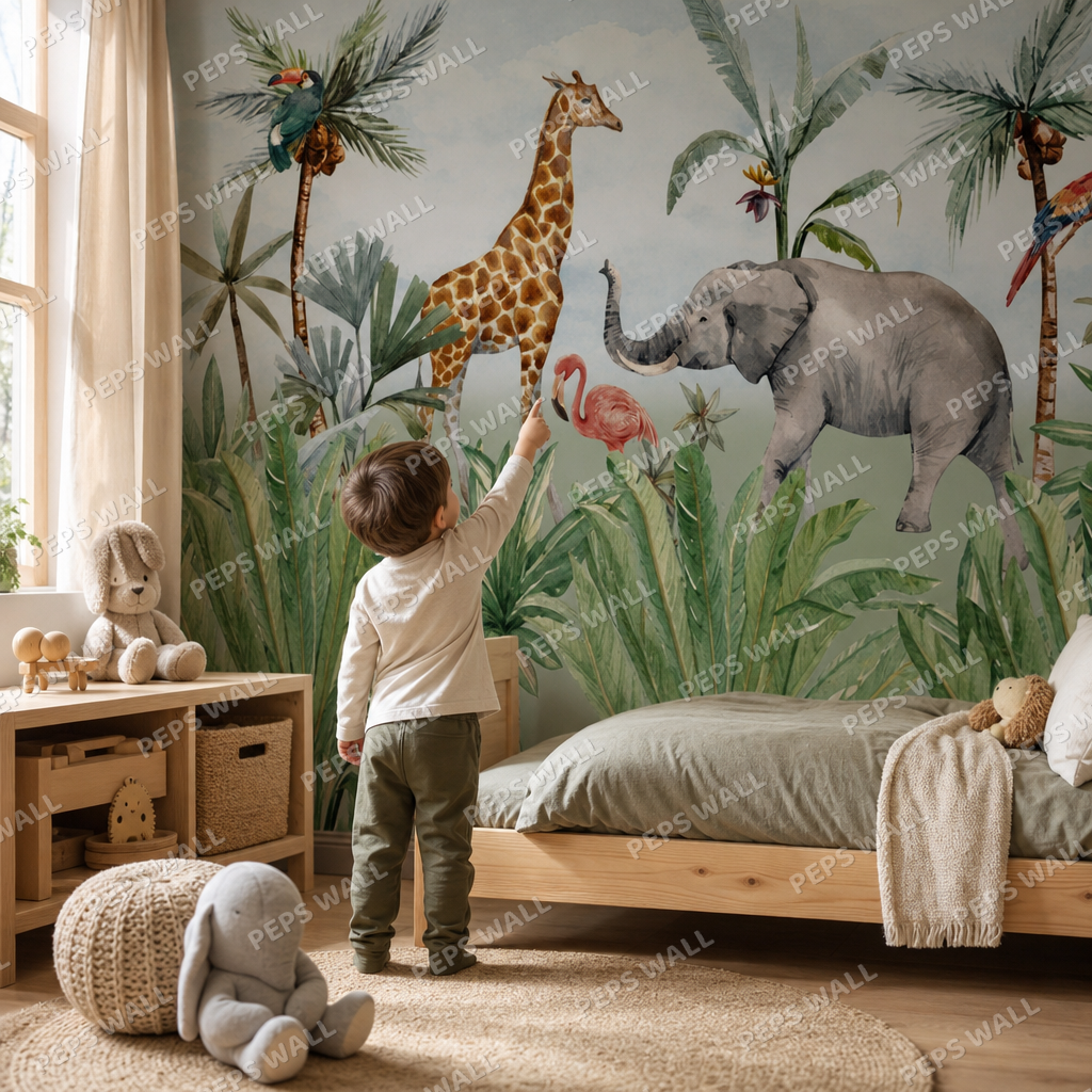 African Safari kids room mockup