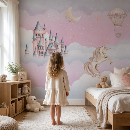 Dreamy Clouds & Castle kids room mockup