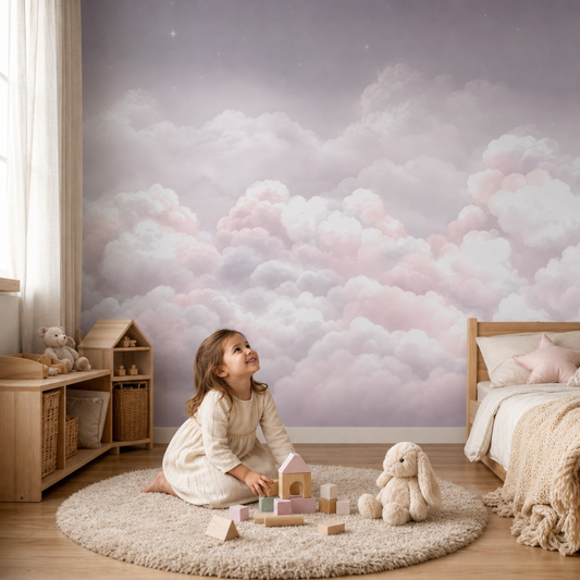 Pink Clouds kids room mockup