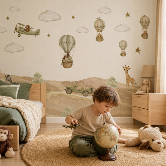 Baby Adventure 1 kids room wallpaper - custom mural printed and installed in Dubai