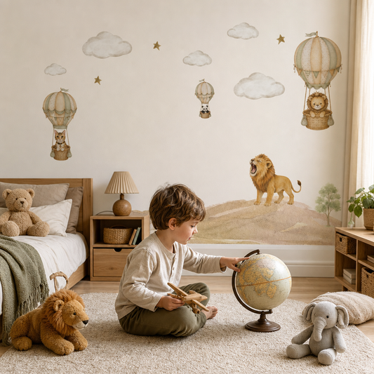 Baby Adventure 2 kids room wallpaper - custom mural printed and installed in Dubai