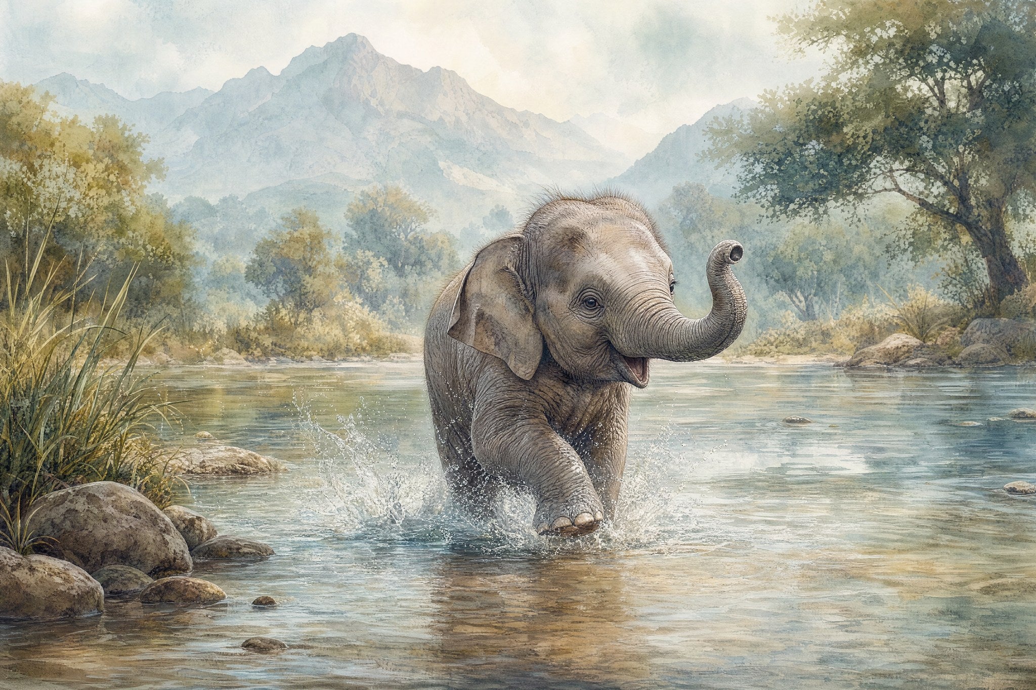 Baby Elephant Splash