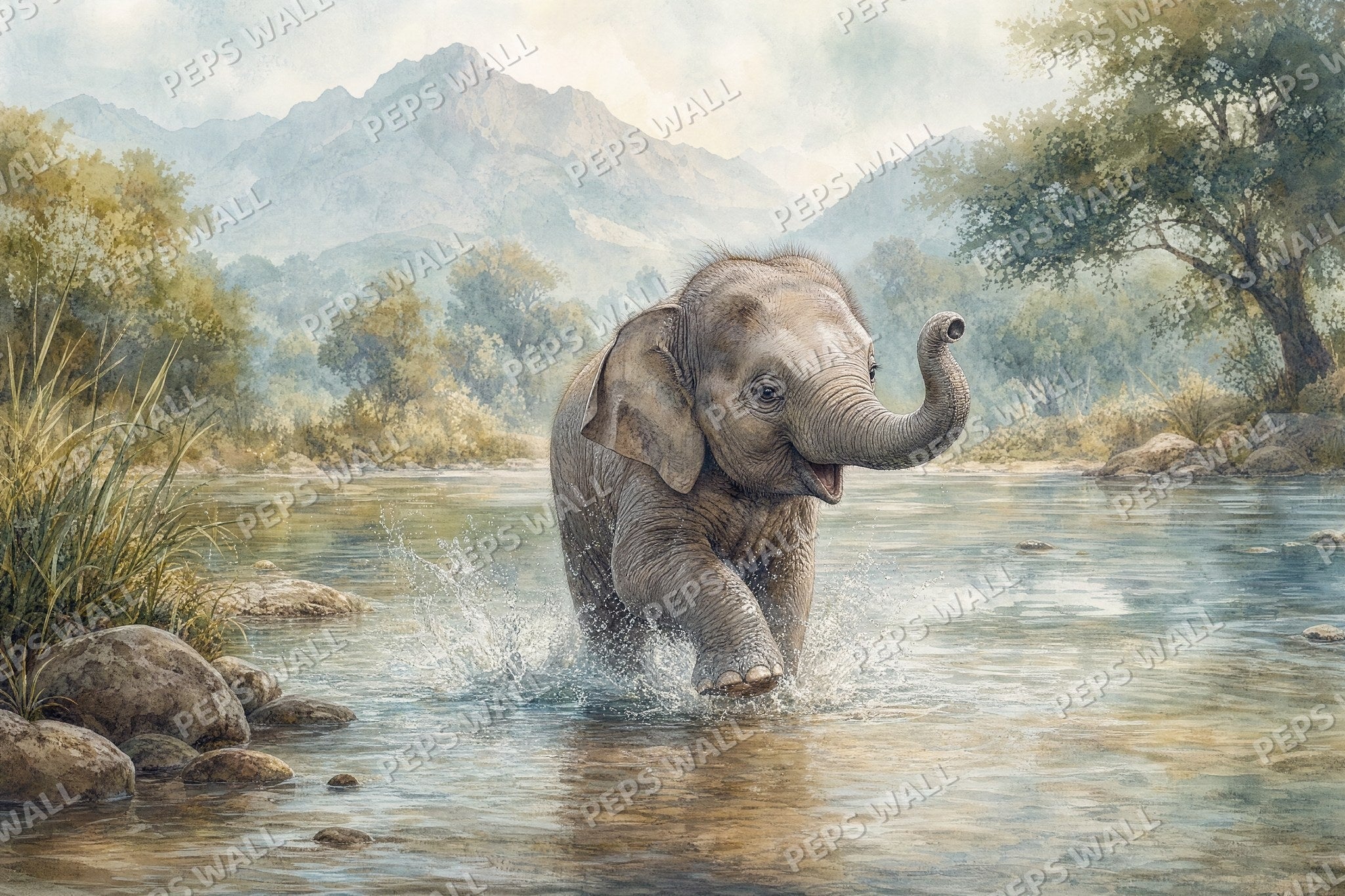 Baby Elephant Splash