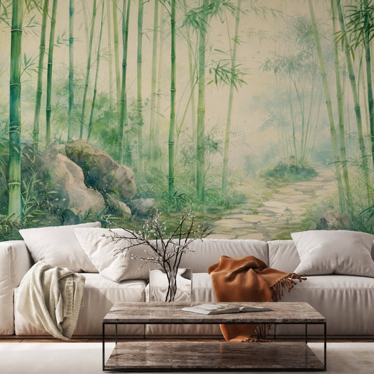 Bamboo Valley — landscape wallpaper Dubai, Peps Wall