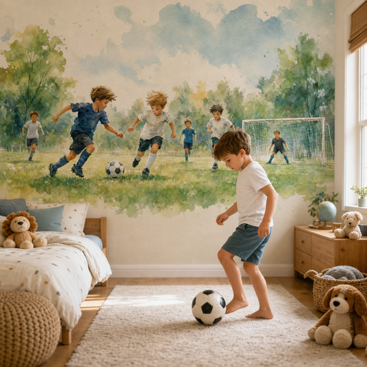 Football Field - Watercolor kids room mockup
