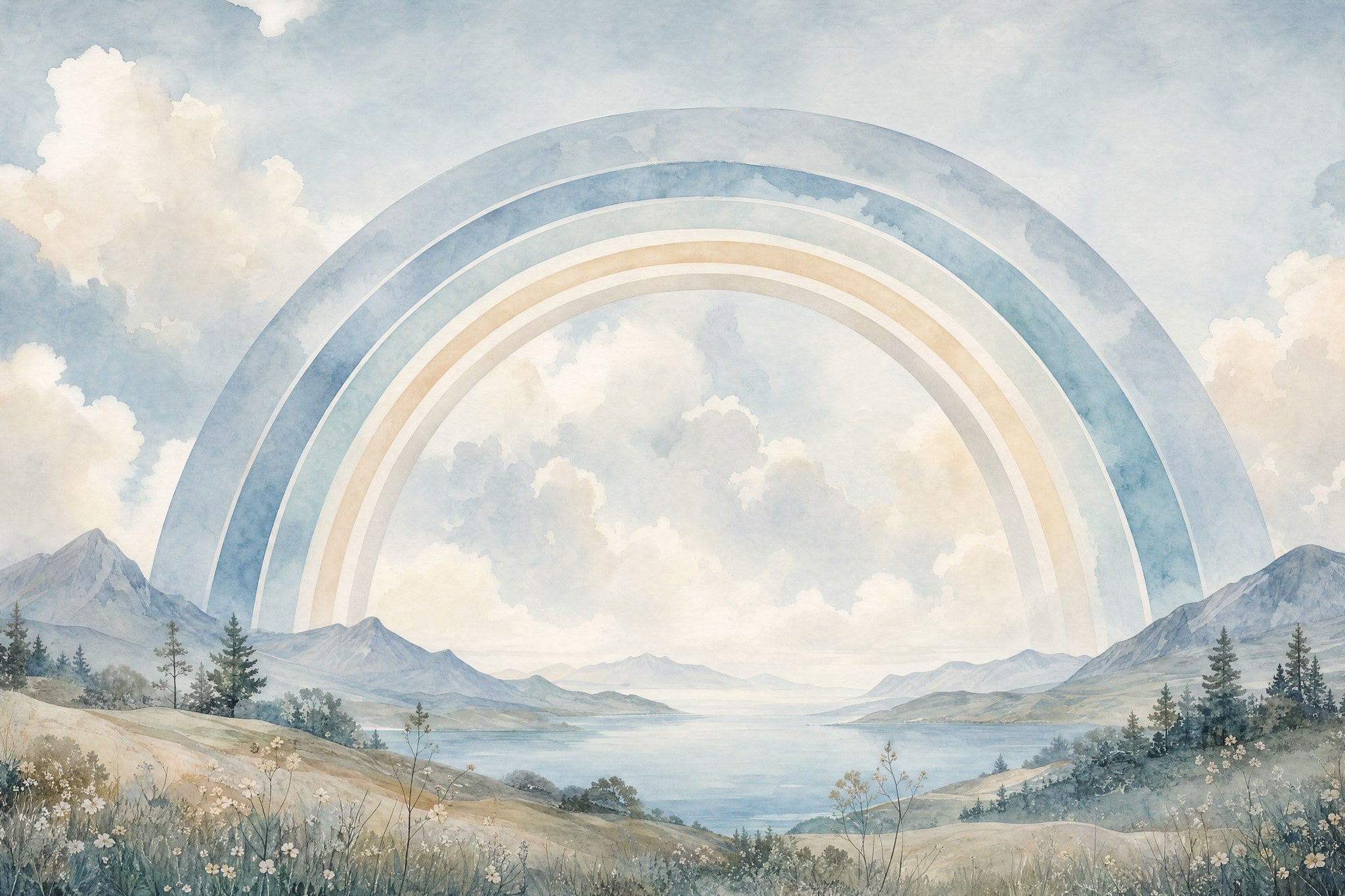 Blue Rainbow Landscape