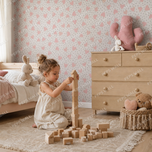 Blushing Love kids room wallpaper - custom mural printed and installed in Dubai