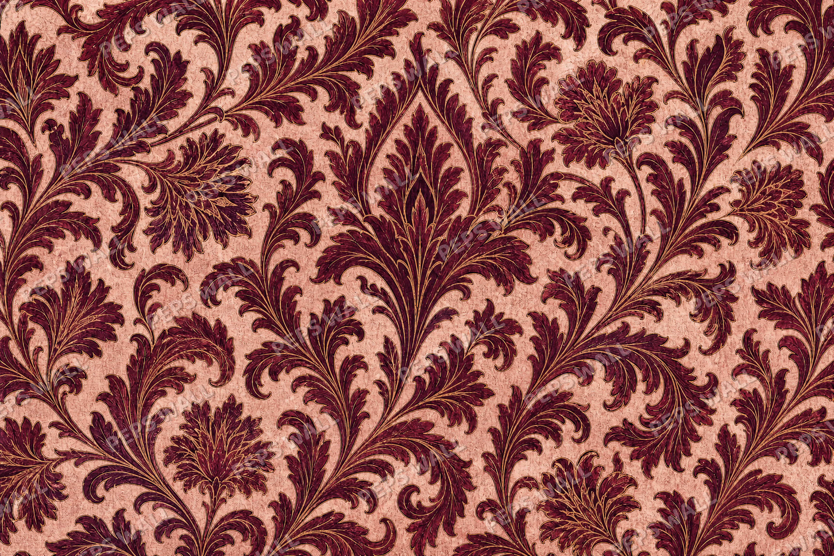 Burgundy Damask - made-to-measure wall mural design by Peps Wall Dubai