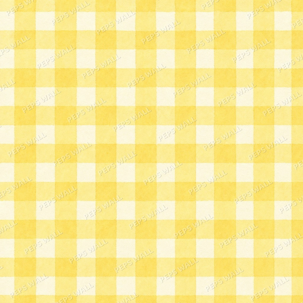 Butter Gingham - Yellow Checks full wall mural design