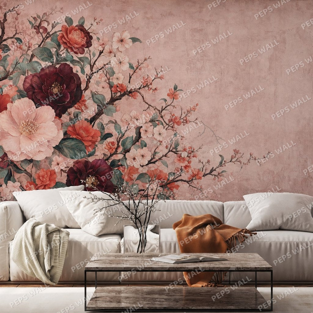 Camellia Salon — floral wallpaper Dubai, Peps Wall