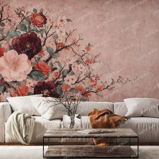 Camellia Salon — floral wallpaper Dubai, Peps Wall