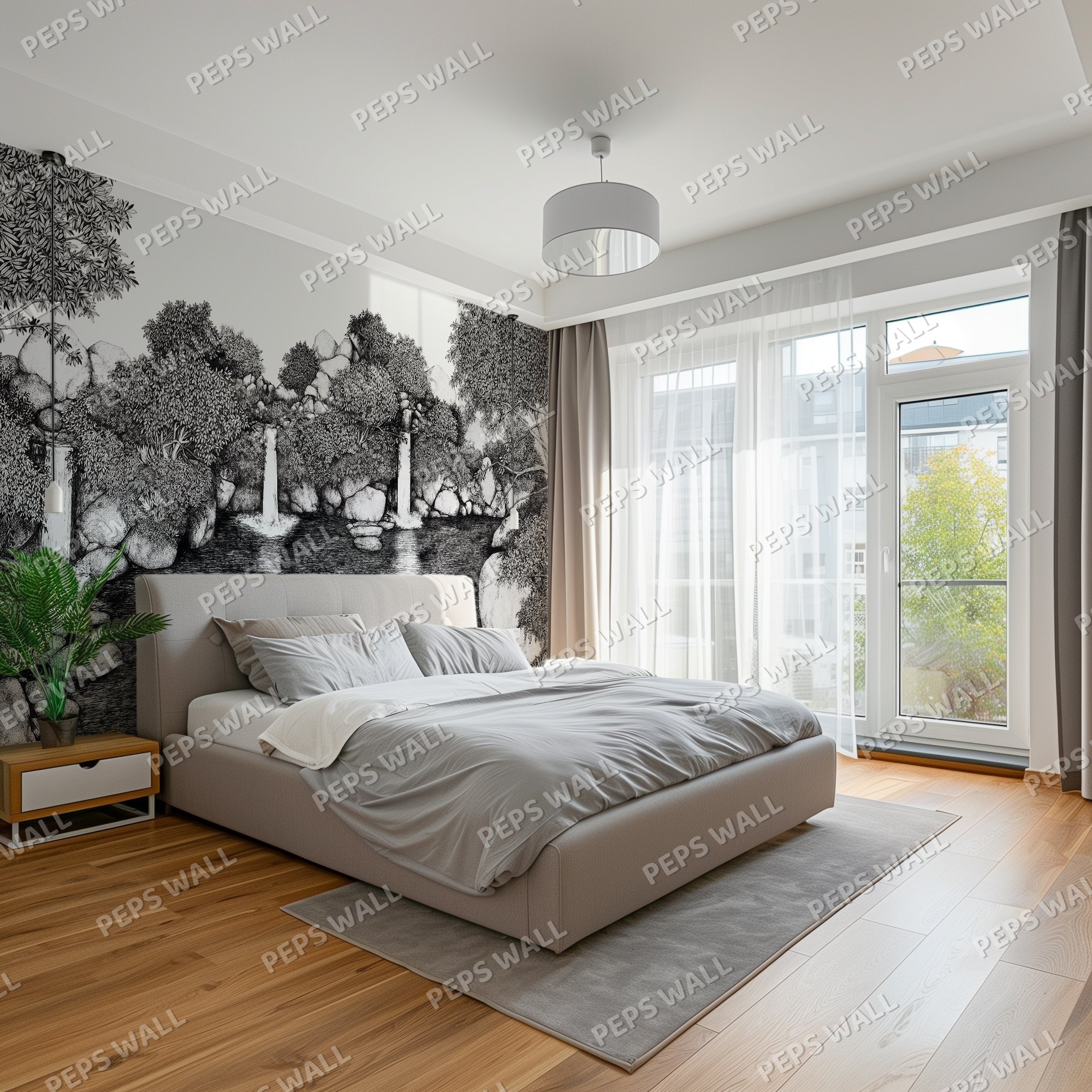 Cascade — scenic landscape wallpaper Dubai, Peps Wall