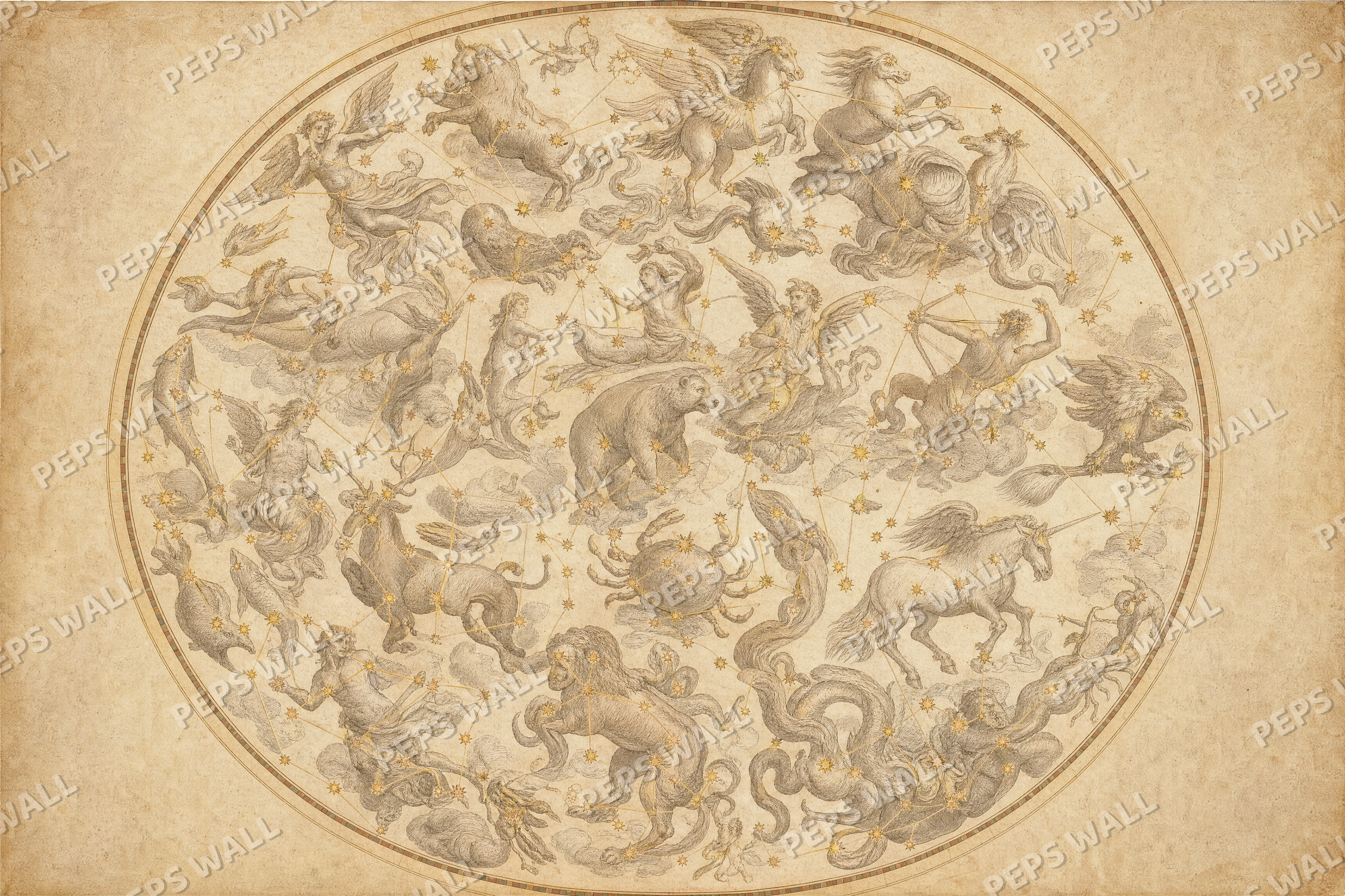 Celestial Atlas - made-to-measure wall mural design by Peps Wall Dubai
