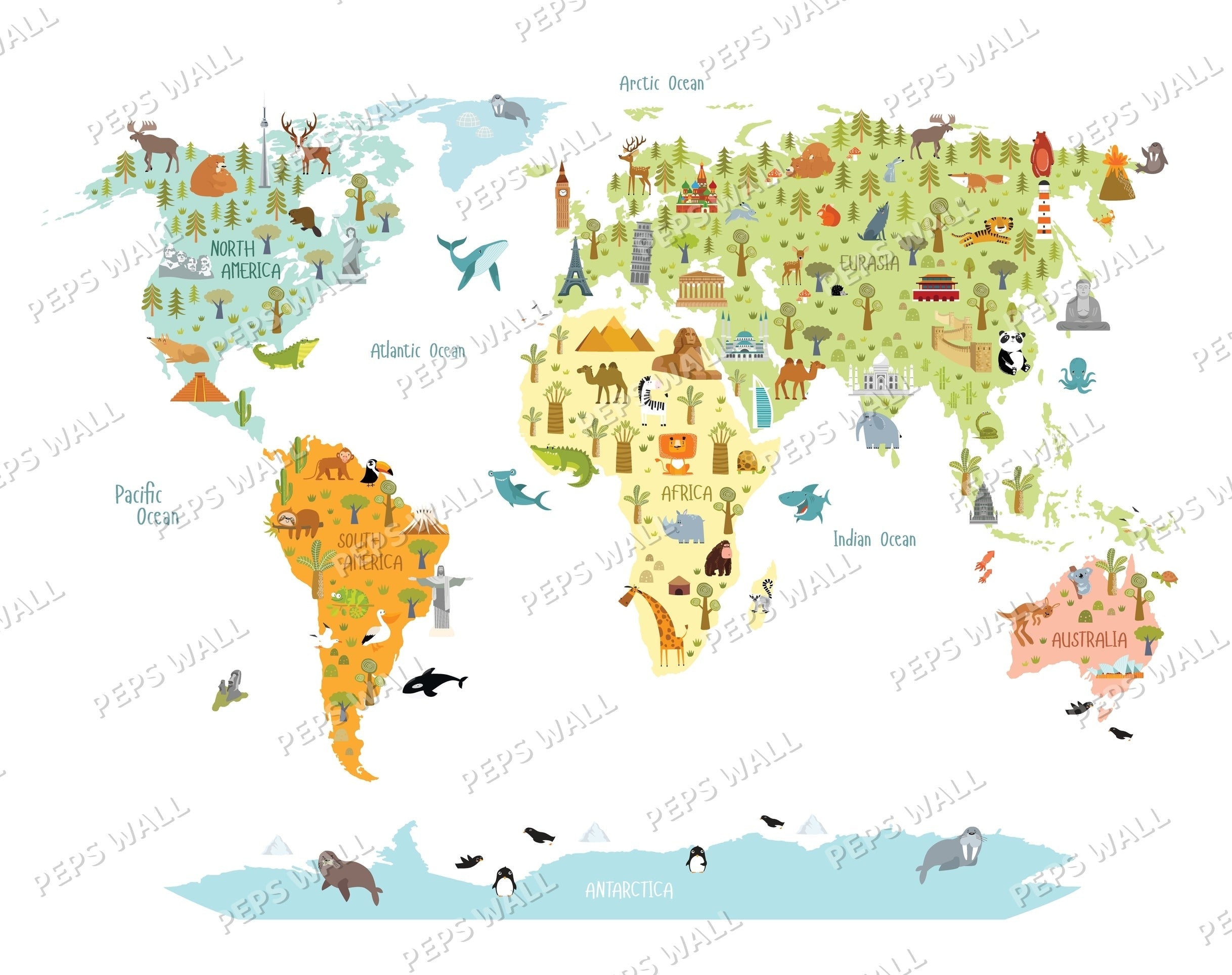 Colorful Wolrd Map