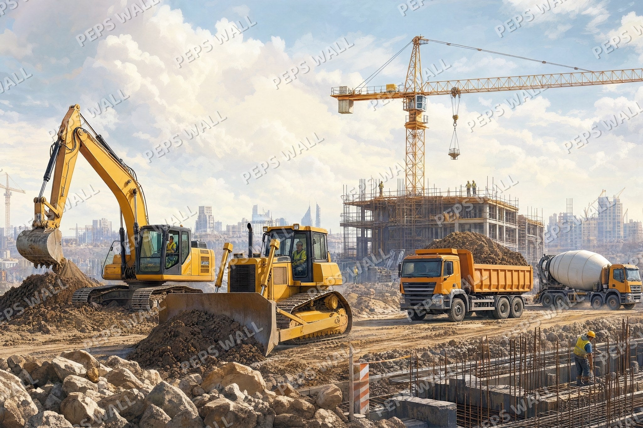 Construction Vehicle Panorama