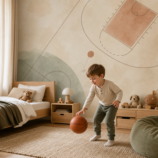 Court Dreams wallpaper in a Dubai kids bedroom - Peps Wall