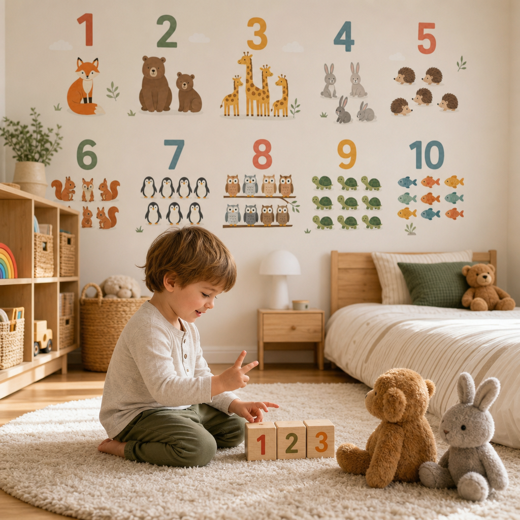 Counting Safari - Minimalist kids room mockup
