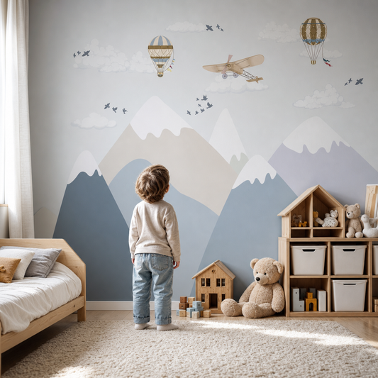 Skies of wonder kids room mockup