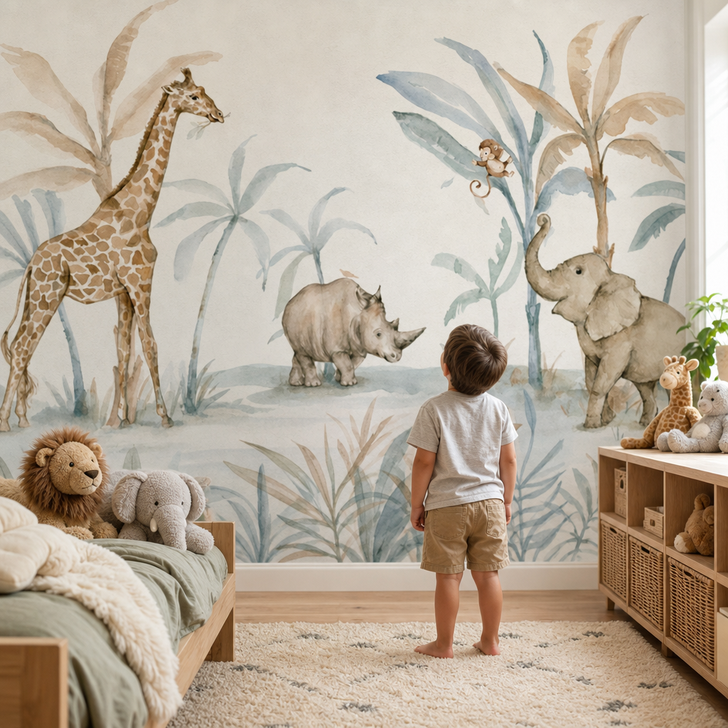 Welcoming Animals kids room mockup