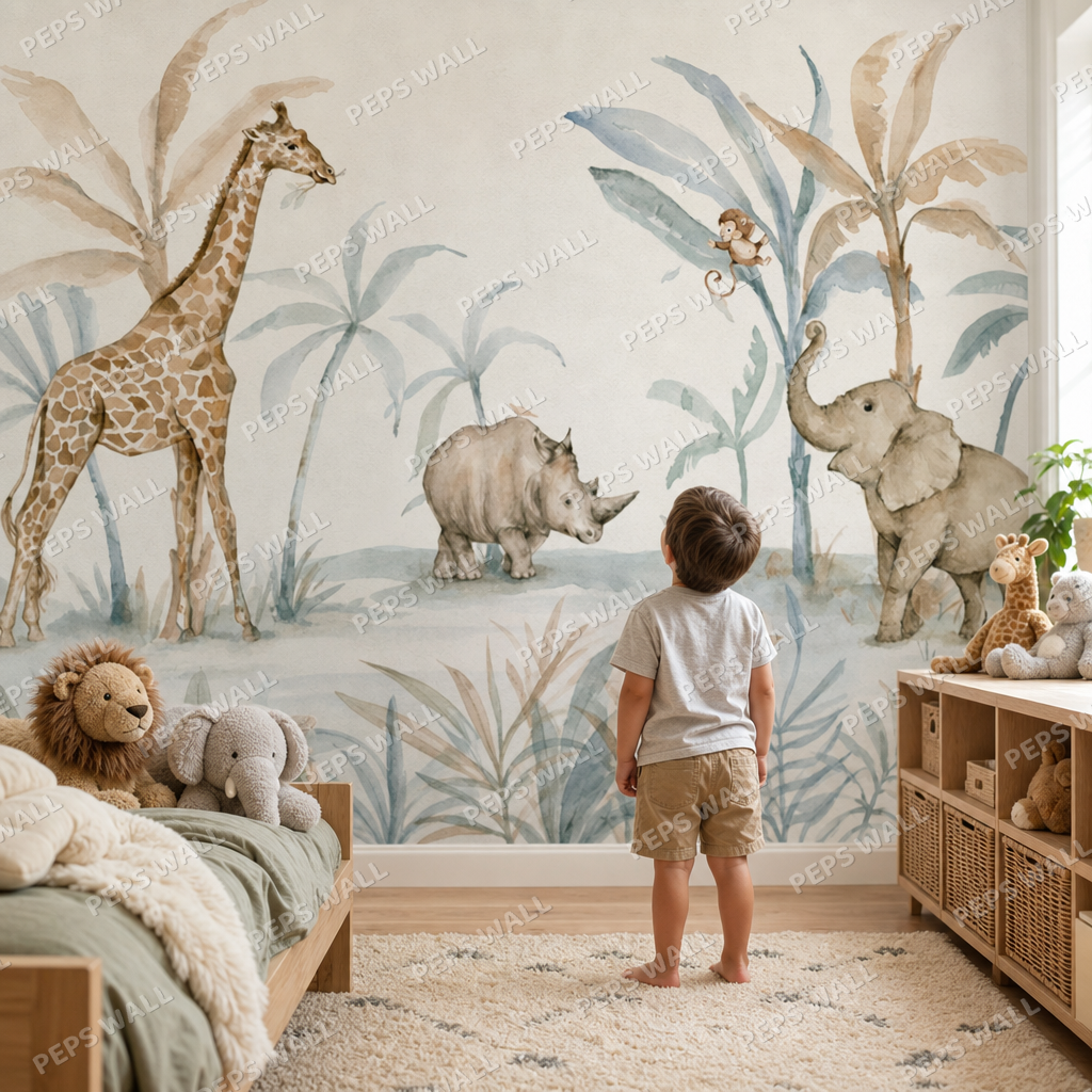 Welcoming Animals kids room mockup