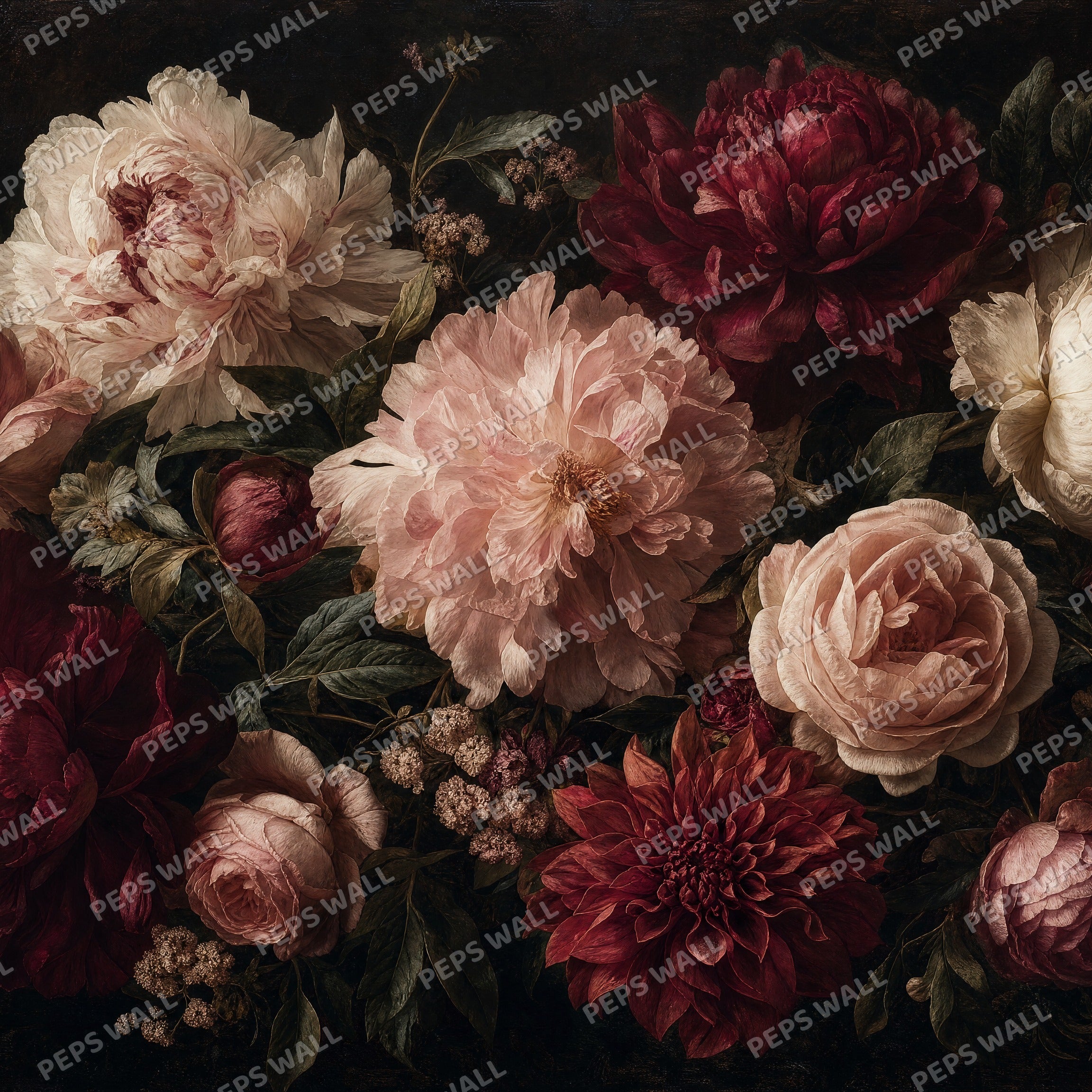 Dark Bloom - Moody Floral wallpaper design