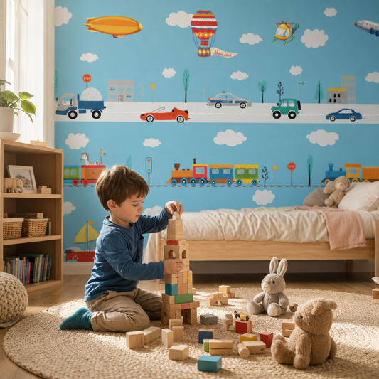 Let's Drive! kids room mockup