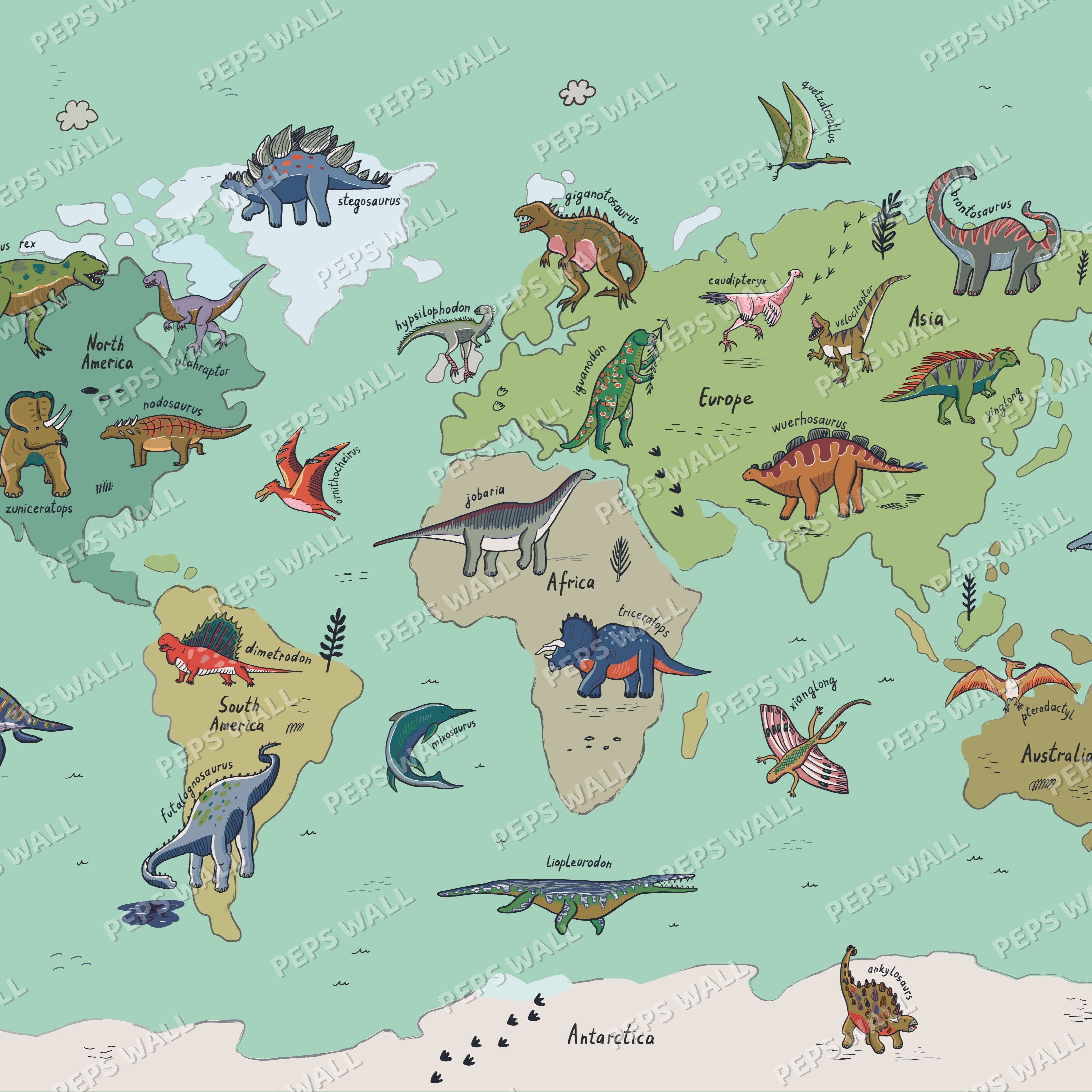 Dino Map - Multicolors