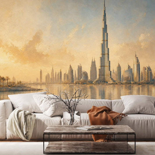 Dubai Golden Hour — dubai skyline wallpaper Dubai, Peps Wall