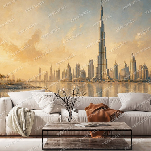 Dubai Golden Hour — dubai skyline wallpaper Dubai, Peps Wall