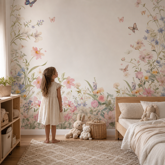 Pastel Flower kids room mockup