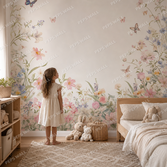 Pastel Flower kids room mockup