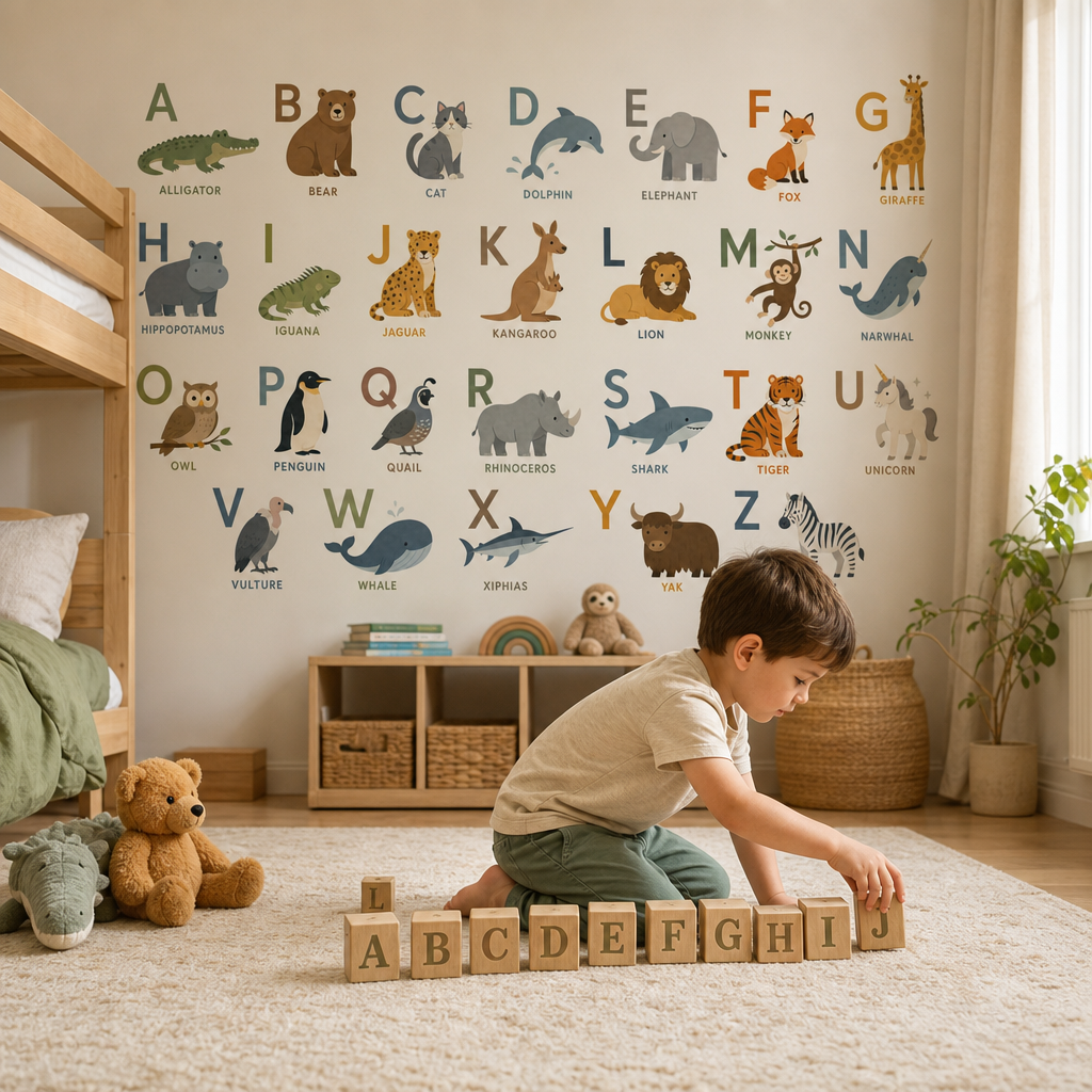 Animal Alphabet - Minimalist kids room mockup