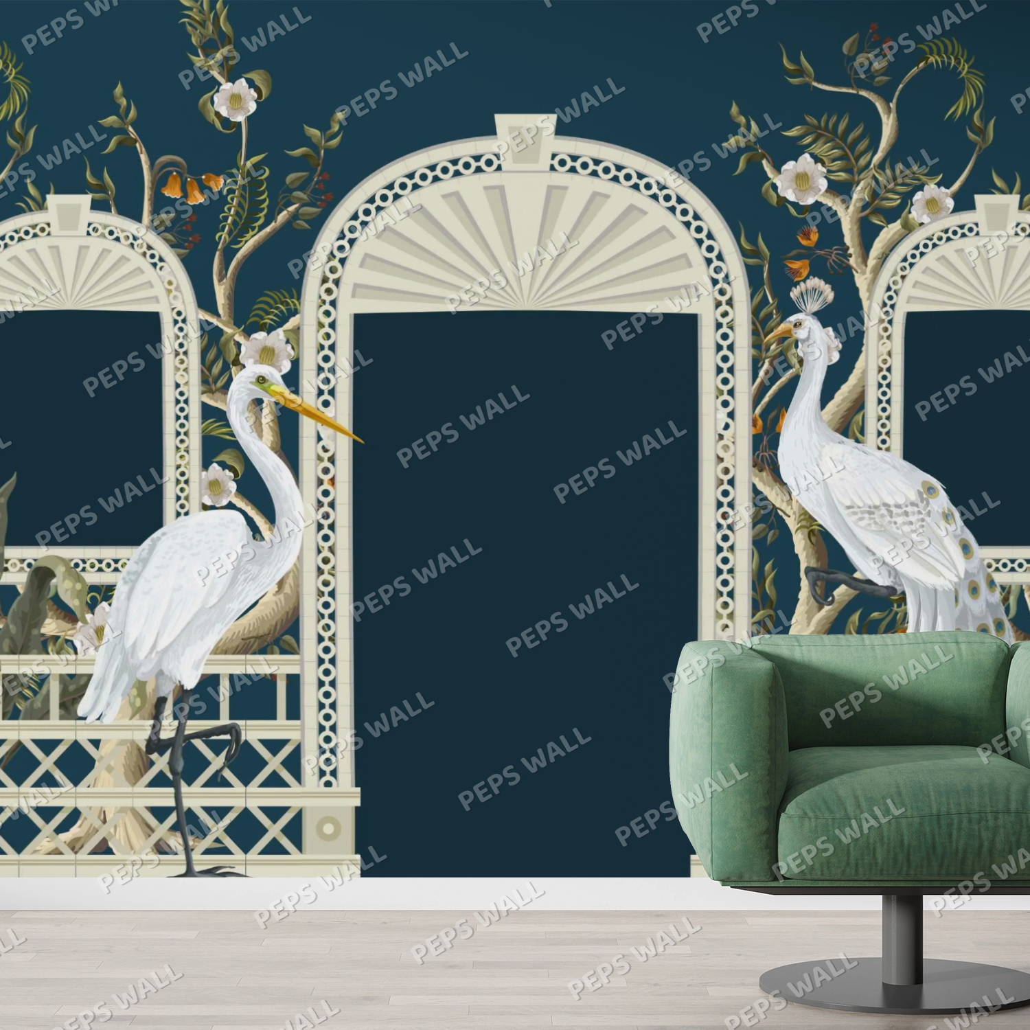 Blossom Garden — cherry blossom wallpaper Dubai, Peps Wall