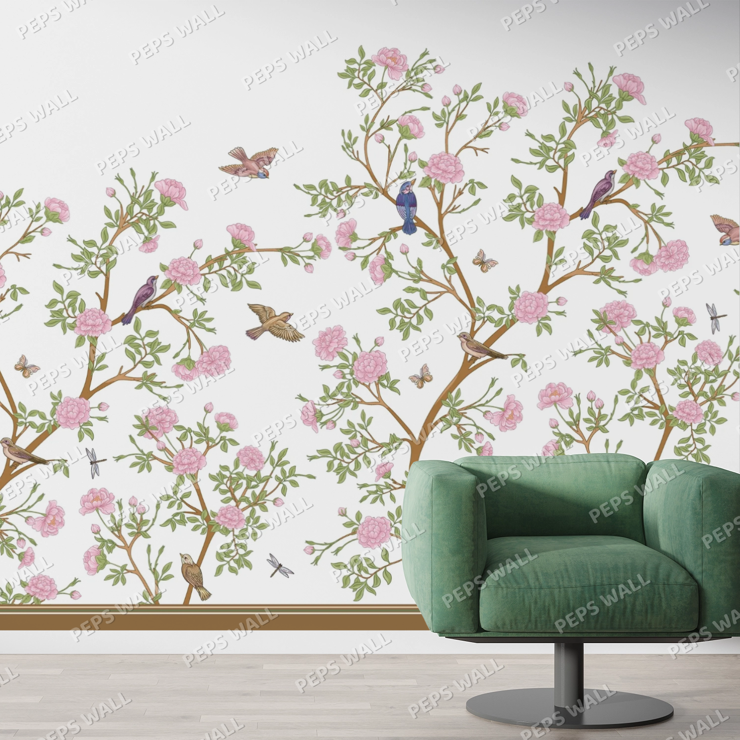 Calvados — chinoiserie wallpaper mural, Peps Wall Dubai