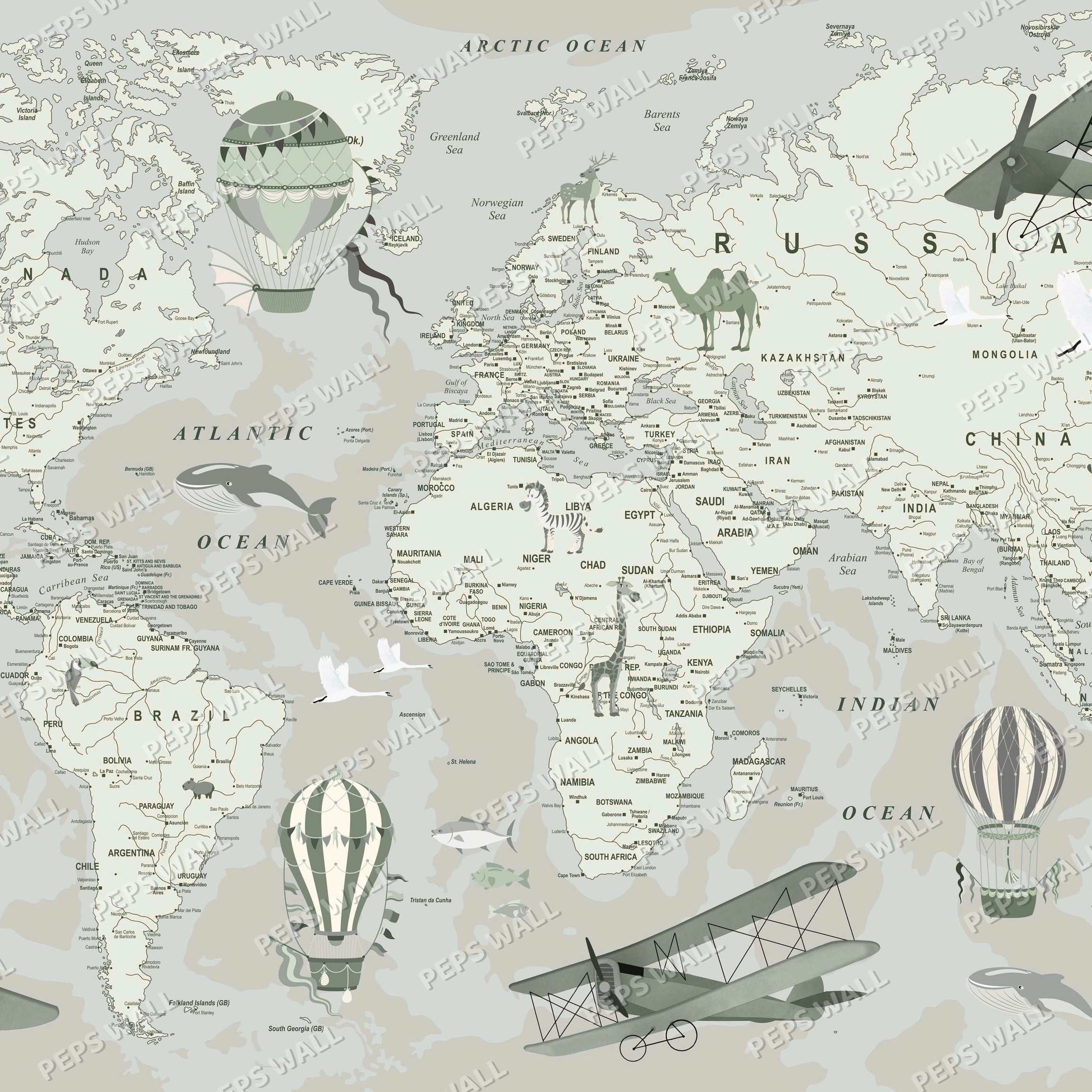 Explorer Map - Sage wallpaper design