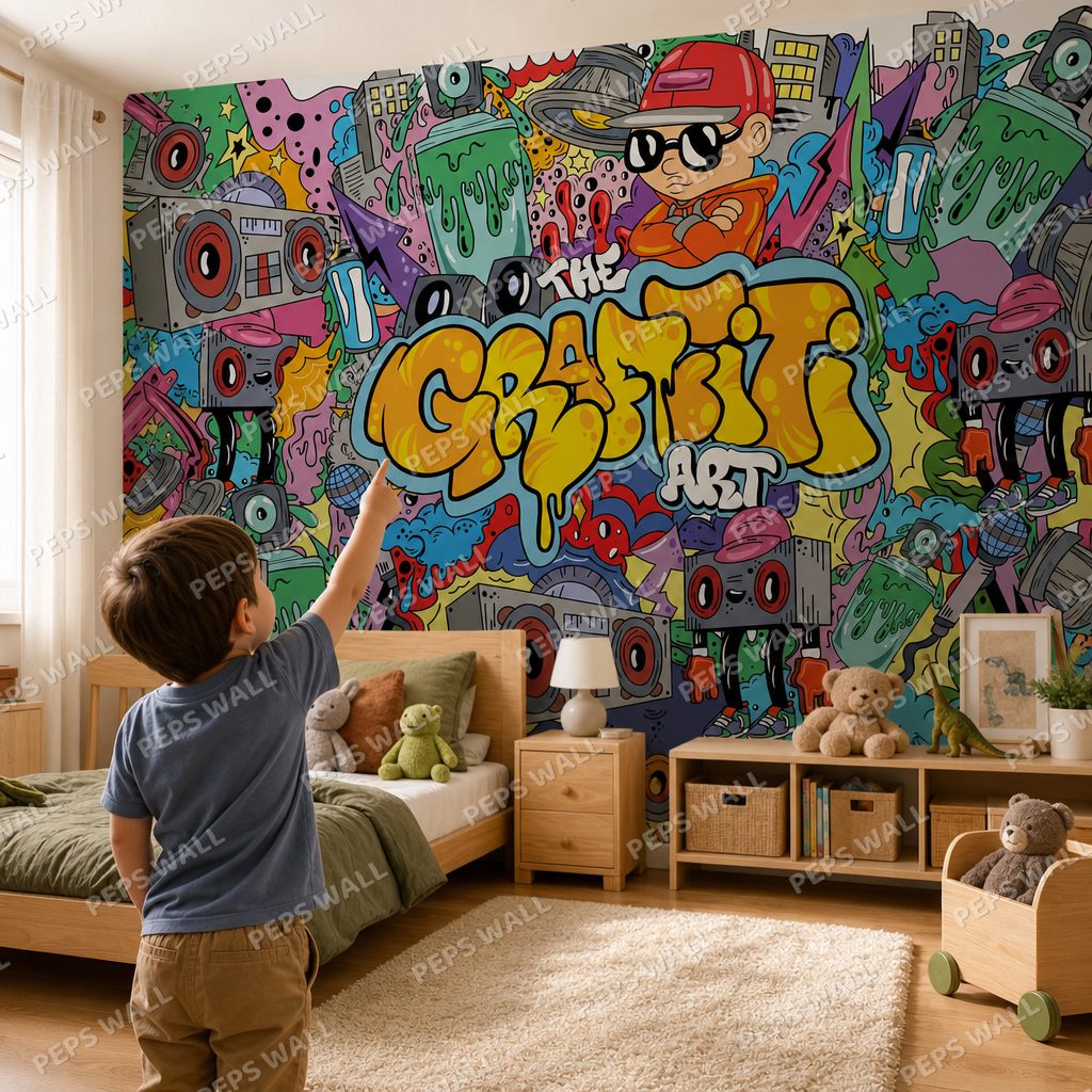 Graffiti Art kids room mockup