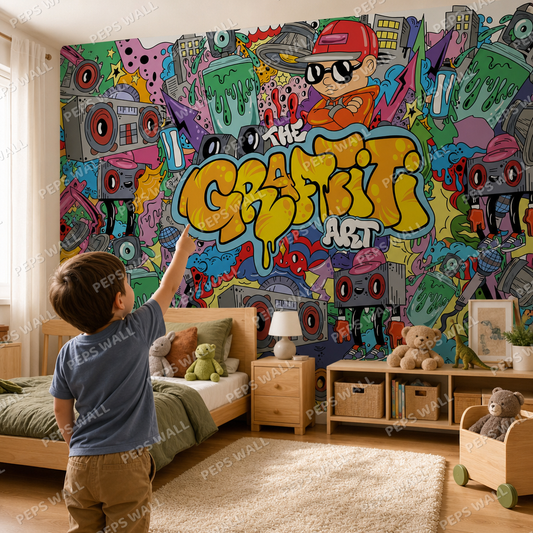 Graffiti Art kids room mockup