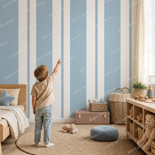Blue Stripe Vintage kids room mockup