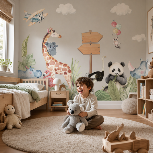Wonderland Scene kids room mockup