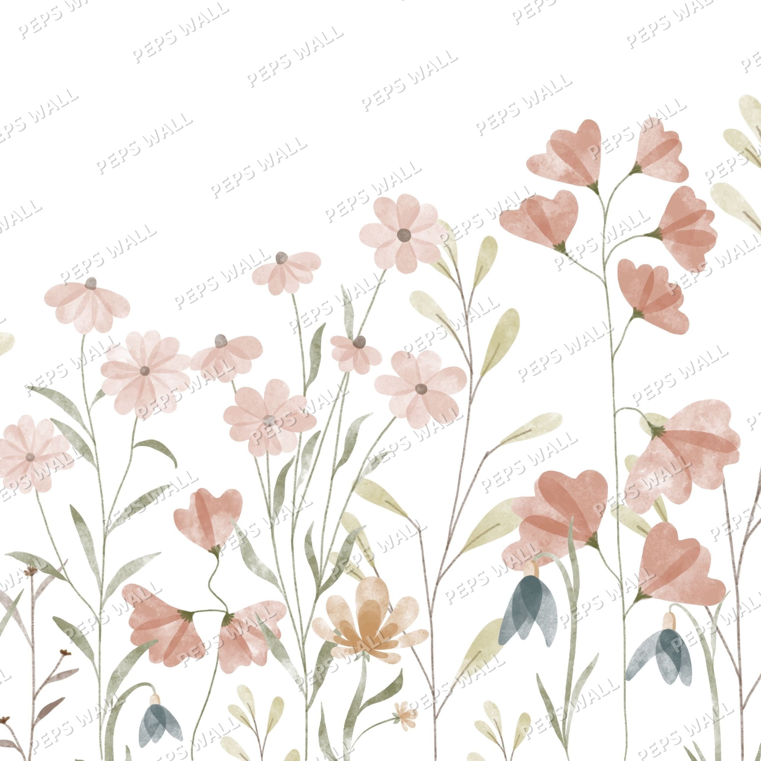 Growing flowers — neutral wallpaper mural, Peps Wall Dubai